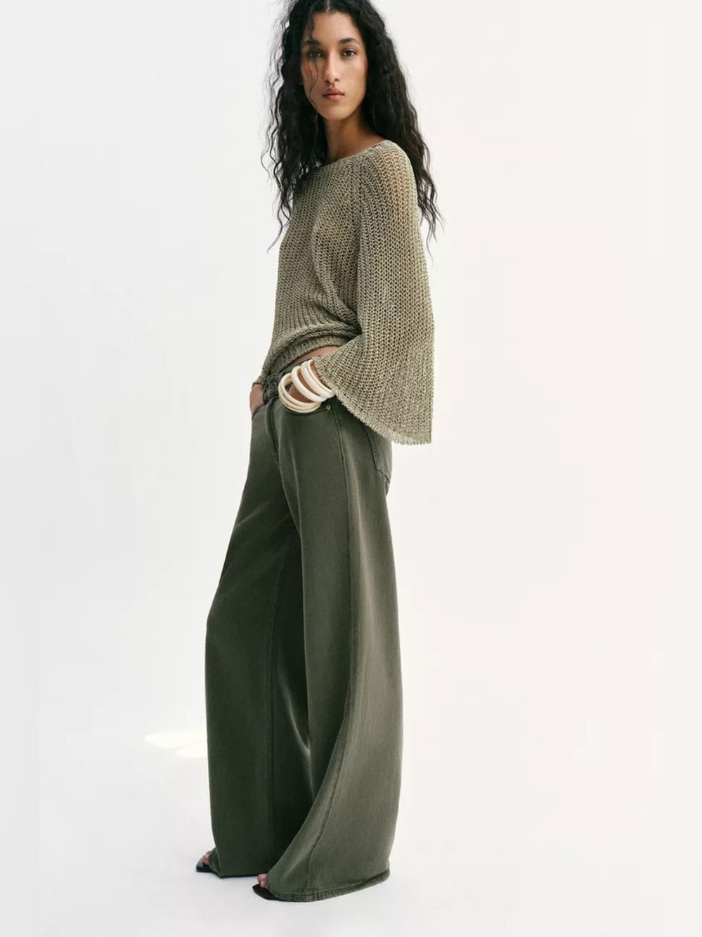 Zara Fluid Drape Wide Leg Jeans